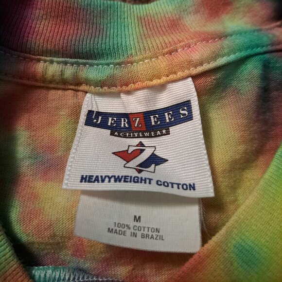 Vintage 90's Jerzees Tie Dye Heavyweight Cotton Short Sleeve T-Shirt - Picture 4 of 5